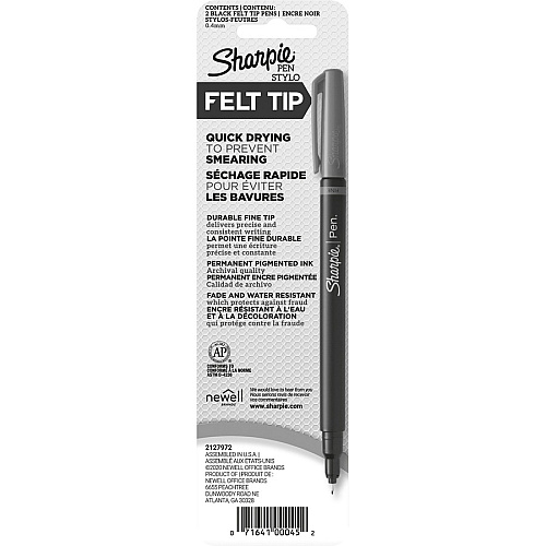 Sharpie Fine Point Pen Fine Pen Point - Black Ink - 2 / Pack (1742659)