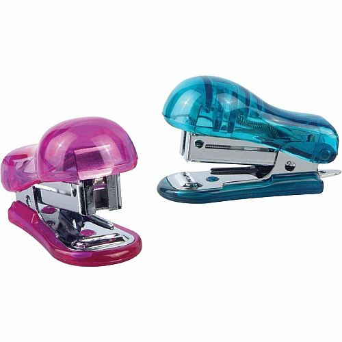 Baumgartens Translucent Plastic Mini Staplers Holds Upto 65 Staple - Mini - Assorted - Plastic - 1 Each (26510)