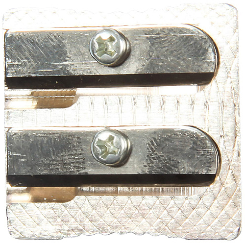 Baumgartens Two-hole Metal Pencil sharpener Handheld - 2 Hole(s) - 0.6" Height x 0.9" Width - Metal - Silver - 1 Each (MR2110)