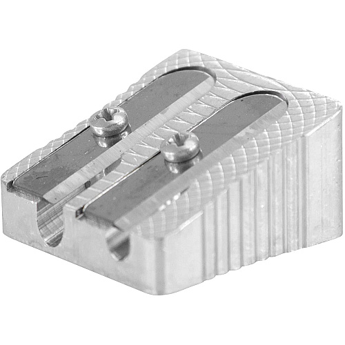 Baumgartens Two-hole Metal Pencil sharpener Handheld - 2 Hole(s) - 0.6" Height x 0.9" Width - Metal - Silver - 1 Each (MR2110)
