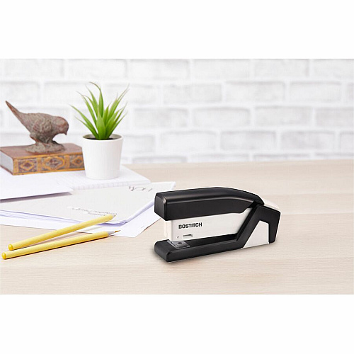 Bostitch InJoy Spring-Powered Antimicrobial Compact Stapler Staples Upto 20 Sheet - Holds Upto 105 Staple - Half Strip - Staple Size: 0.25" - Assorted - 1 Each (1558)