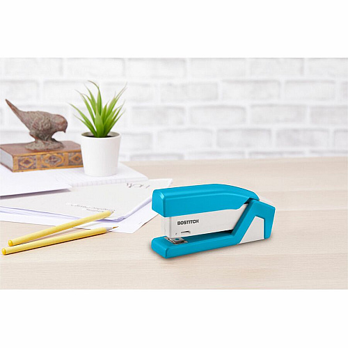 Bostitch InJoy Spring-Powered Antimicrobial Compact Stapler Staples Upto 20 Sheet - Holds Upto 105 Staple - Half Strip - Staple Size: 0.25" - Assorted - 1 Each (1558)