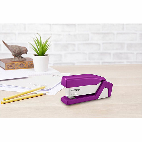 Bostitch InJoy Spring-Powered Antimicrobial Compact Stapler Staples Upto 20 Sheet - Holds Upto 105 Staple - Half Strip - Staple Size: 0.25" - Assorted - 1 Each (1558)
