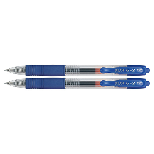 Pilot G2 Retractable Gel Ink Rollerball Pens 0.5 mm Fine Pen Point - Refillable - Retractable - Blue Ink - Gel-based - 2 / Pack (31015)