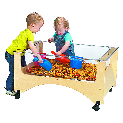 Jonti-Craft Rainbow Accents Toddler See-thru Sensory Table 20" Height x 37" Width x 23" Depth - Classroom - Assembly Required - Baltic, Clear - Birch Frame Material - 1 Each (2872JC)