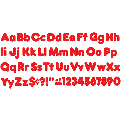 Trend Red 4" Casual Combo Ready Letters Set Skill Learning: Number, Alphabet, Symbol - 20 x Number, 82 x Lowercase Letters, 50 x Uppercase Letters, 29 x Punctuation Marks Shape - Casual Style - Fade Resistant, Reusable, Easy to Use, Durable - Red (T79902)