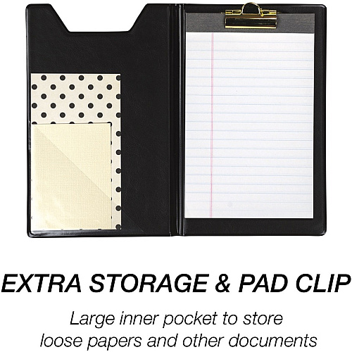 Samsill Professional Jr. Pad Holder Storage for Document - Polyvinyl Chloride (PVC) - Black - 1 Each (71400)