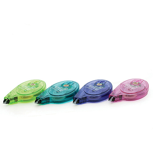 Tombow Single-line Bright Dispenser Correction Tapes 0.16" Tape Width x 32.83 ft Tape Length - 1 Line(s) - White Tape - Ergonomic Assorted Dispenser - Acid-free, Non-refillable - Assorted - 4 / Pack (68679)