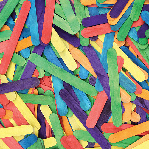Creativity Street Jumbo Craft Sticks Bright Assortment Craft, Project - 0.75" Width x 2" Thickness x 6" Length - Assorted - Wood - 500 / Box (377602)
