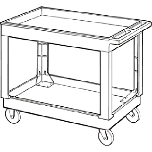 Rubbermaid Commercial 4" Casters 2-shelf Utility Cart 2 Shelf - Push Handle Handle - 4" Caster Size - Foam - 40.25" Length x 25.63" Width x 32.50" Height - Black - 1 Each (9T6700BLA)