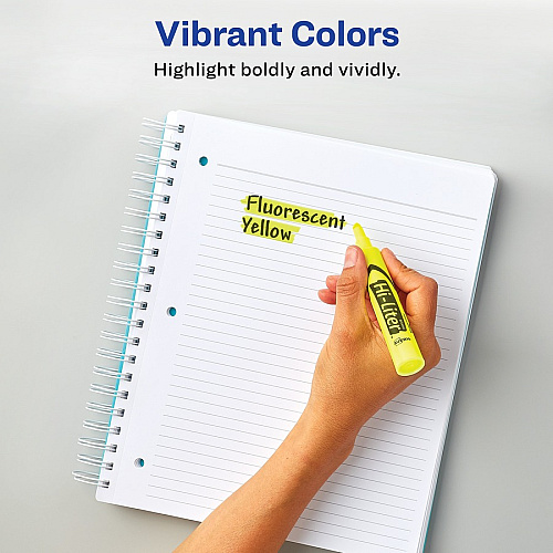 Avery&reg; Desk-Style Highlighters Chisel Marker Point - Fluorescent Yellow Ink - Water Based - 2 / Pack (24081)
