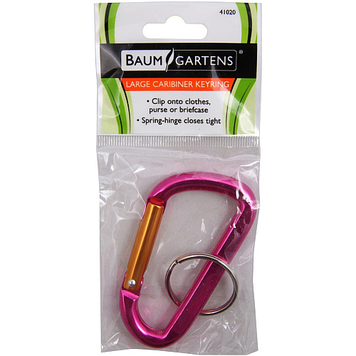 Baumgartens 3" Carabiner Key Ring Metal - Orange, Silver, Blue, Purple - 1 Each (41020)