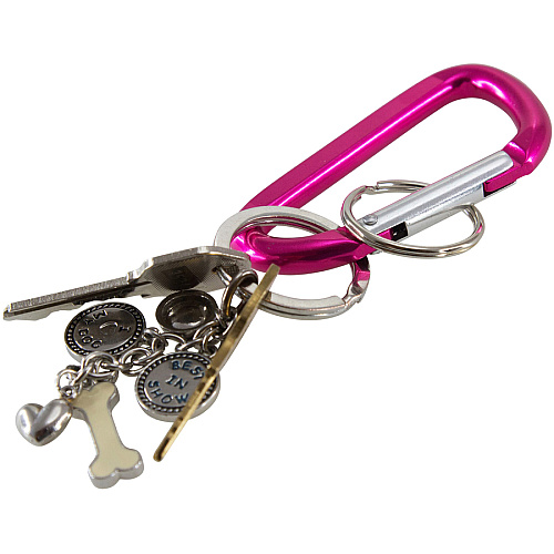 Baumgartens 3" Carabiner Key Ring Metal - Orange, Silver, Blue, Purple - 1 Each (41020)