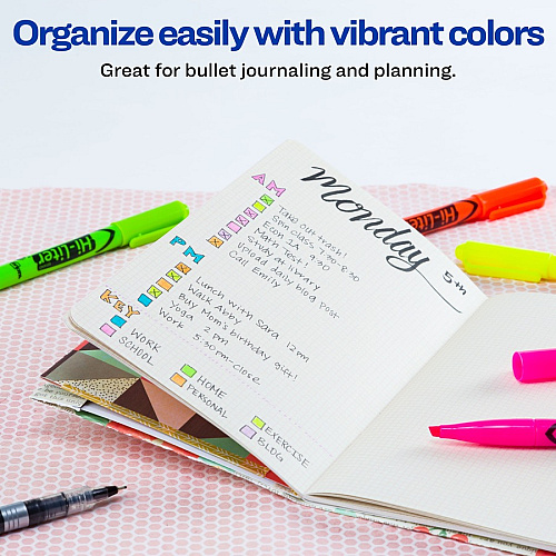 Avery&reg; Pen-Style, Assorted Colors, 4 Count Chisel Marker Point - Washable - Fluorescent Yellow, Fluorescent Pink, Fluorescent Orange, Fluorescent Green Ink - Water Based - Fluorescent Yellow, Fluorescent Pink, Fluorescent Orange, Fluorescent G (23545)