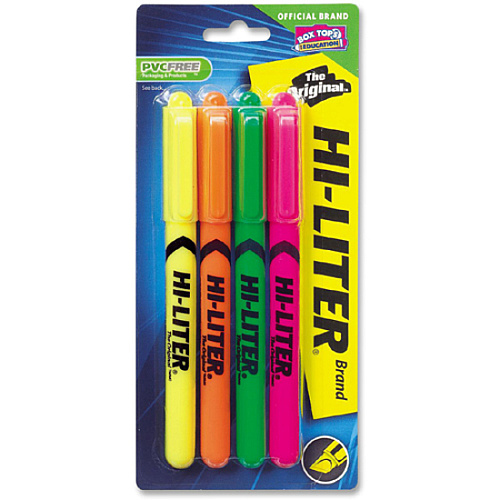 Avery&reg; Pen-Style, Assorted Colors, 4 Count Chisel Marker Point - Washable - Fluorescent Yellow, Fluorescent Pink, Fluorescent Orange, Fluorescent Green Ink - Water Based - Fluorescent Yellow, Fluorescent Pink, Fluorescent Orange, Fluorescent G (23545)