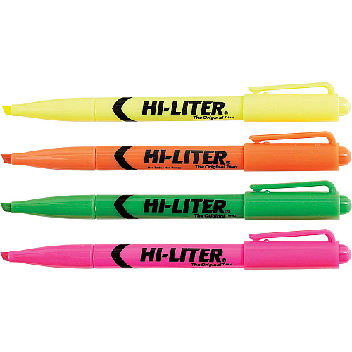 Avery&reg; Pen-Style, Assorted Colors, 4 Count Chisel Marker Point - Washable - Fluorescent Yellow, Fluorescent Pink, Fluorescent Orange, Fluorescent Green Ink - Water Based - Fluorescent Yellow, Fluorescent Pink, Fluorescent Orange, Fluorescent G (23545)