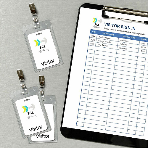 Avery(R) Heavy Duty Badge Holders, 3.5" x 2.25" , 50 Vertical Name Badge Holders with Clips Support 2.25" x 3.50" Media - Portrait - 2.3" Width x 3.3" Length - Polyvinyl Chloride (PVC) - Clear - Reusable, Durable, Top Loading, Secure, Clip-on, Heav (2920)
