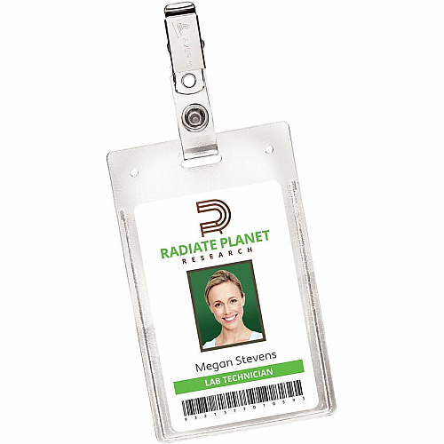 Avery(R) Heavy Duty Badge Holders, 3.5" x 2.25" , 50 Vertical Name Badge Holders with Clips Support 2.25" x 3.50" Media - Portrait - 2.3" Width x 3.3" Length - Polyvinyl Chloride (PVC) - Clear - Reusable, Durable, Top Loading, Secure, Clip-on, Heav (2920)