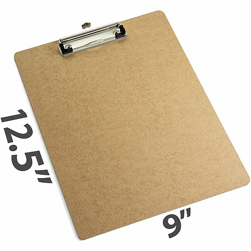 Officemate Recycled Low-profile Clipboard 1" Clip Capacity - 9" x 12 1/2" Sheet Size - Hardboard - Brown - 1 Each (83219)