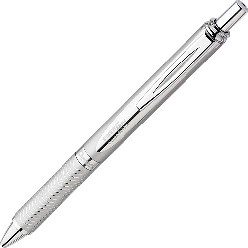 EnerGel EnerGel Alloy Retractable Gel Pens 0.7 mm Medium Pen Point - Refillable - Retractable - Black Ink - Gel-based - Metallic Silver Metal Barrel - Stainless Steel Tip - 1 / Pack (BL407BP)