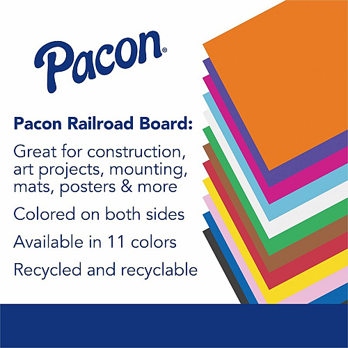 Pacon Railroad Board Art, Mat, Painting, Marker, Poster, Stenciling, Mounting, Block Printing - 22" Height x 28" Width - Purple - 25 / Carton (54481)