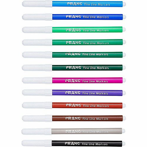 Prang Fine Line Markers 2 mm Fine Marker Point - Assorted Ink - 24 / Set (80715)