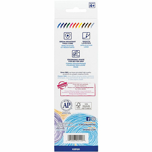 Prang Dixon Triangular Woodcase Pencil 5.5 mm Assorted Lead - Assorted Wood Barrel - 12 / Set (25120)