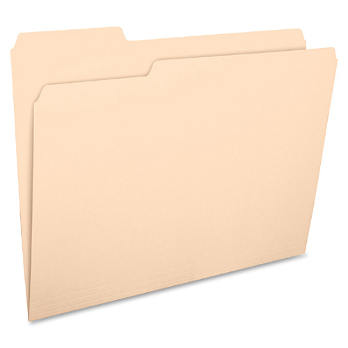 Business Source 1/3 Tab Cut Letter Recycled Top Tab File Folder 8 1/2" x 11" - 3/4" Expansion - Top Tab Location - Assorted Tab Position - 11 pt. - 1 Plys - Manila - Tab - 10% Recycled - 100 / Box (BSN17525)