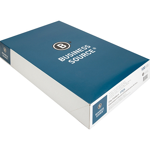 Business Source 1/3 Tab Cut Legal Recycled Top Tab File Folder 8 1/2" x 14" - 3/4" Expansion - Top Tab Location - Assorted Tab Position - 1 Plys - Manila - Manila - Tab - 10% Recycled - 100 / Box (BSN17526)