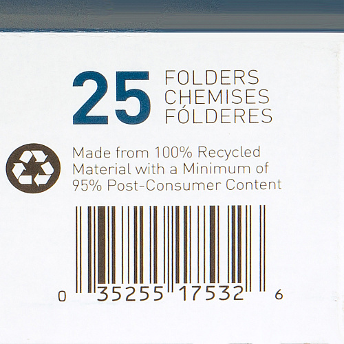 Business Source 1/3 Tab Cut Letter Recycled Hanging Folder 8 1/2" x 11" - 11 pt. - Standard Green - Acid-free - 100% Recycled - 25 / Box (BSN17532)