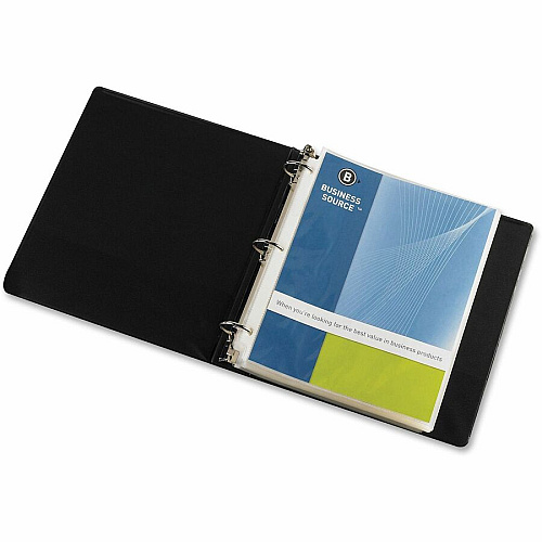 Business Source Top-Loading Poly Sheet Protectors 3.3 mil Thickness - For Letter 8 1/2" x 11" Sheet - 3 x Holes - Ring Binder - Rectangular - Clear - Polypropylene - 100 / Box (BSN74550)