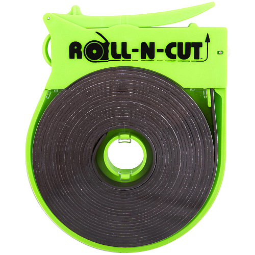 Baumgartens Zeus Magnetic Tape with Self-Cutting Dispenser 15 ft Length x 0.50" Width - Black - Adhesive Backing - Dispenser Included - Cutter Edge Dispenser - For Calendar, Mount Picture/Poster, Sign, Photo, Art, Crafting, Project, Picture, Busin (66021)