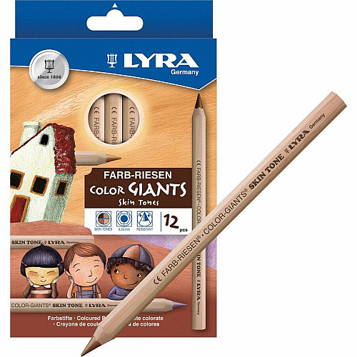 Lyra Color-Giants Skin Tone Colored Pencils 6.3 mm Assorted Lead - 12 / Set (3931124)