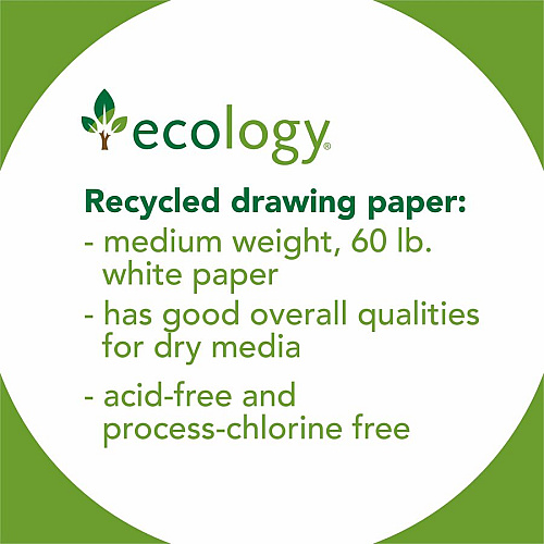 Pacon Drawing Paper 500 Sheets - Plain - 12" x 18" Sheet Size - White Paper - Acid-free, Process Chlorine-free - Recycled - 500 / Ream (4722)