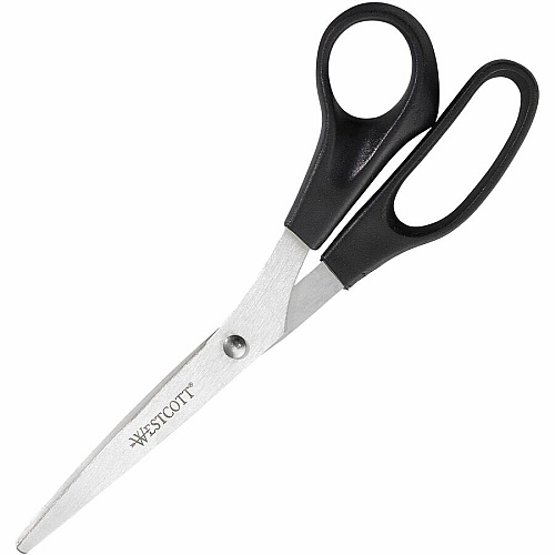 Westcott 8" All Purpose Straight Scissors 8" Overall Length - Straight-left/right - Stainless Steel - Assorted - 3 / Pack (13404)