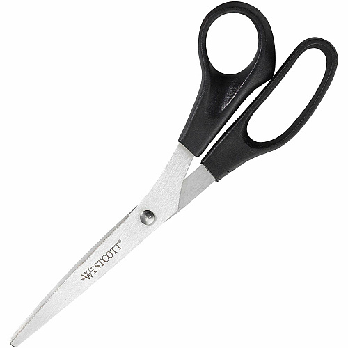 Westcott 8" All Purpose Straight Scissors 8" Overall Length - Straight-left/right - Stainless Steel - Assorted - 3 / Pack (13404)