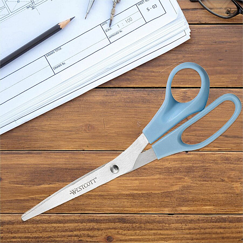 Westcott 8" All Purpose Straight Scissors 8" Overall Length - Straight-left/right - Stainless Steel - Assorted - 3 / Pack (13404)