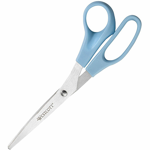 Westcott 8" All Purpose Straight Scissors 8" Overall Length - Straight-left/right - Stainless Steel - Assorted - 3 / Pack (13404)