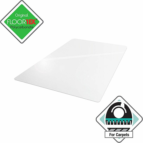 Cleartex Ultimat Ultimat&reg; Polycarbonate Rectangular Chair Mat for Carpets over 1/2" - 35" x 47" Carpeted Floor, Floor, Home, Office, Carpet - 47" Length x 35" Width x 0.110" Depth x 0.110" Thickness - Rectangular - Polycarbonate - Clear - 1 (118927ER)