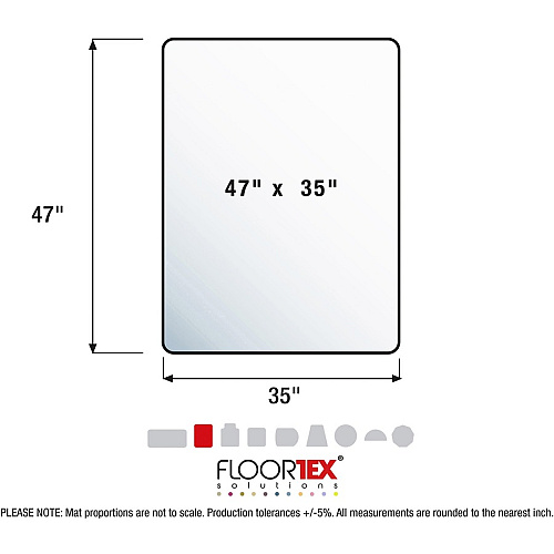 Cleartex Ultimat Ultimat&reg; Polycarbonate Rectangular Chair Mat for Carpets over 1/2" - 35" x 47" Carpeted Floor, Floor, Home, Office, Carpet - 47" Length x 35" Width x 0.110" Depth x 0.110" Thickness - Rectangular - Polycarbonate - Clear - 1 (118927ER)