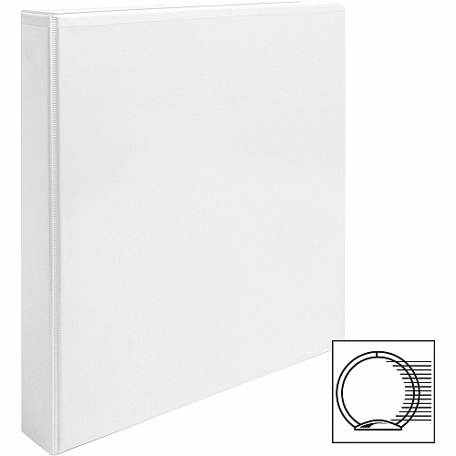 Business Source Round-ring View Binder 1" Binder Capacity - Letter - 8 1/2" x 11" Sheet Size - 225 Sheet Capacity - Fastener(s): Round Ring - Pocket(s): 2, Internal - Polypropylene, Chipboard - White - Wrinkle-free, Gap-free Ring, Clear Overlay (BSN09953)