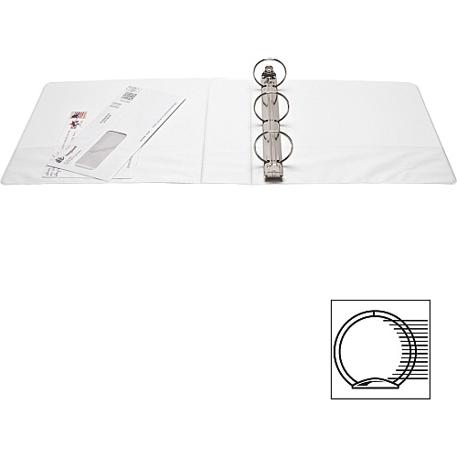 Business Source Round-ring View Binder 2" Binder Capacity - Letter - 8 1/2" x 11" Sheet Size - 475 Sheet Capacity - Fastener(s): Round Ring - Pocket(s): 2, Internal - Polypropylene, Chipboard - White - Wrinkle-free, Gap-free Ring, Clear Overlay (BSN09957)