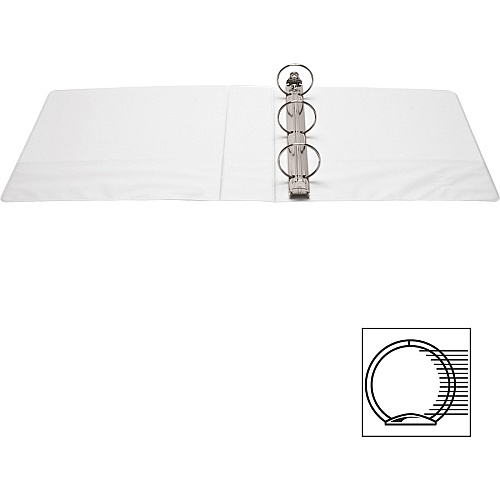 Business Source Round-ring View Binder 2" Binder Capacity - Letter - 8 1/2" x 11" Sheet Size - 475 Sheet Capacity - Fastener(s): Round Ring - Pocket(s): 2, Internal - Polypropylene, Chipboard - White - Wrinkle-free, Gap-free Ring, Clear Overlay (BSN09957)