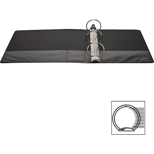 Business Source Round-ring View Binder 3" Binder Capacity - Letter - 8 1/2" x 11" Sheet Size - 625 Sheet Capacity - Fastener(s): Round Ring - Pocket(s): 2, Internal - Polypropylene - Black - Wrinkle-free, Gap-free Ring, Clear Overlay, Non Locki (BSN09958)