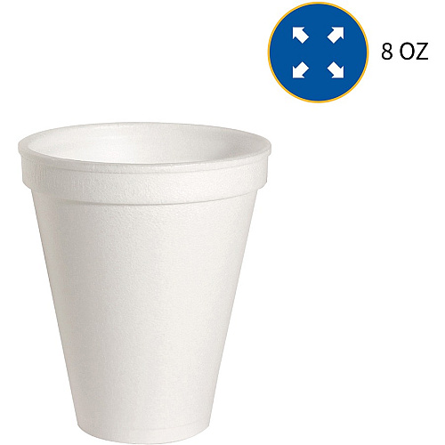 Genuine Joe 8 oz Hot/Cold Foam Cups 8 fl oz - White - Foam - Hot Drink, Cold Drink - 50/Pack - 20 / Carton (GJO58550)