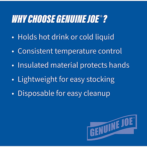 Genuine Joe 8 oz Hot/Cold Foam Cups 8 fl oz - White - Foam - Hot Drink, Cold Drink - 50/Pack - 20 / Carton (GJO58550)