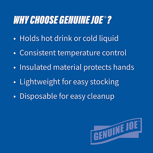 Genuine Joe 16 oz Hot/Cold Foam Cups 16 fl oz - White - Foam - Hot Drink, Cold Drink - 25/Pack - 20 / Carton (GJO58554)