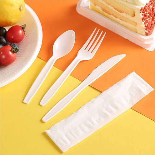 Genuine Joe Fork/Knife/Spoon Utensil Kit White - 250 / Carton (GJO58926)