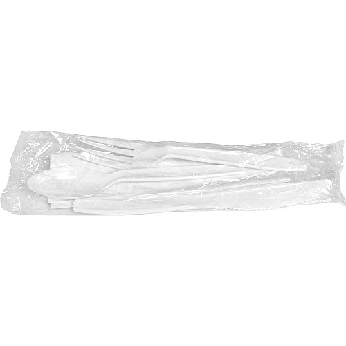 Genuine Joe Fork/Knife/Spoon Utensil Kit White - 250 / Carton (GJO58926)