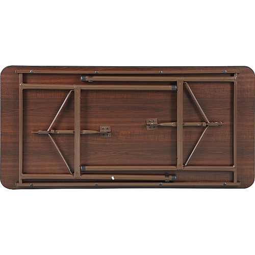 Lorell Economy Folding Table Melamine Rectangle Top - 500 lb Capacity - 48" Table Top Length x 24" Table Top Width x 0.63" Table Top Thickness - 29" Height - Mahogany - 1 Each (LLR65759)
